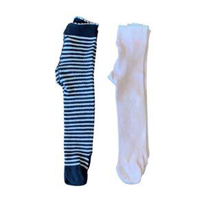 MARQUISE Winter Tights Bundle Baby Girls 0-6 Mos Infant Girl Blue Stripes Pink